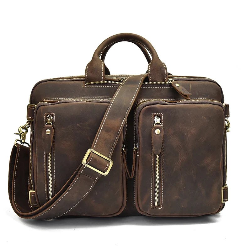 Leather Travel Backpack Shoulder Bag