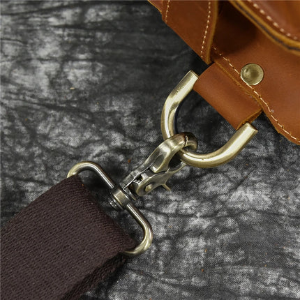 Leather Business Travel Briefcase Backpack