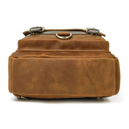 Leather Travel Daypack Shoulder Bag