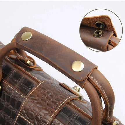 Crocodile Pattern Leather Travel Bag
