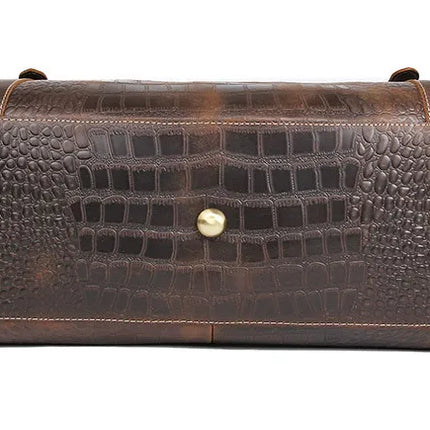 Crocodile Pattern Leather Travel Bag
