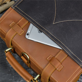 Leather Business Travel Briefcase Backpack