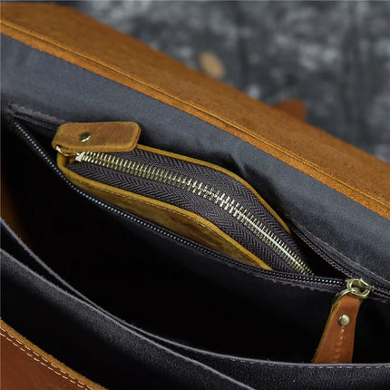 Leather Business Travel Briefcase Backpack
