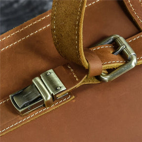 Leather Business Travel Briefcase Backpack