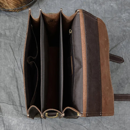 Leather Business Travel Briefcase Backpack