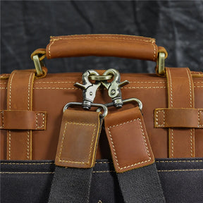 Leather Business Travel Briefcase Backpack