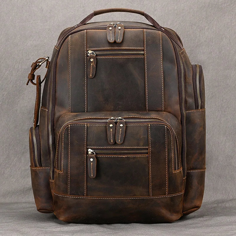 Vintage Leather Travel Backpack