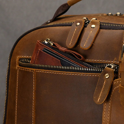 Vintage Leather Travel Backpack