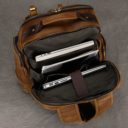 Vintage Leather Travel Backpack