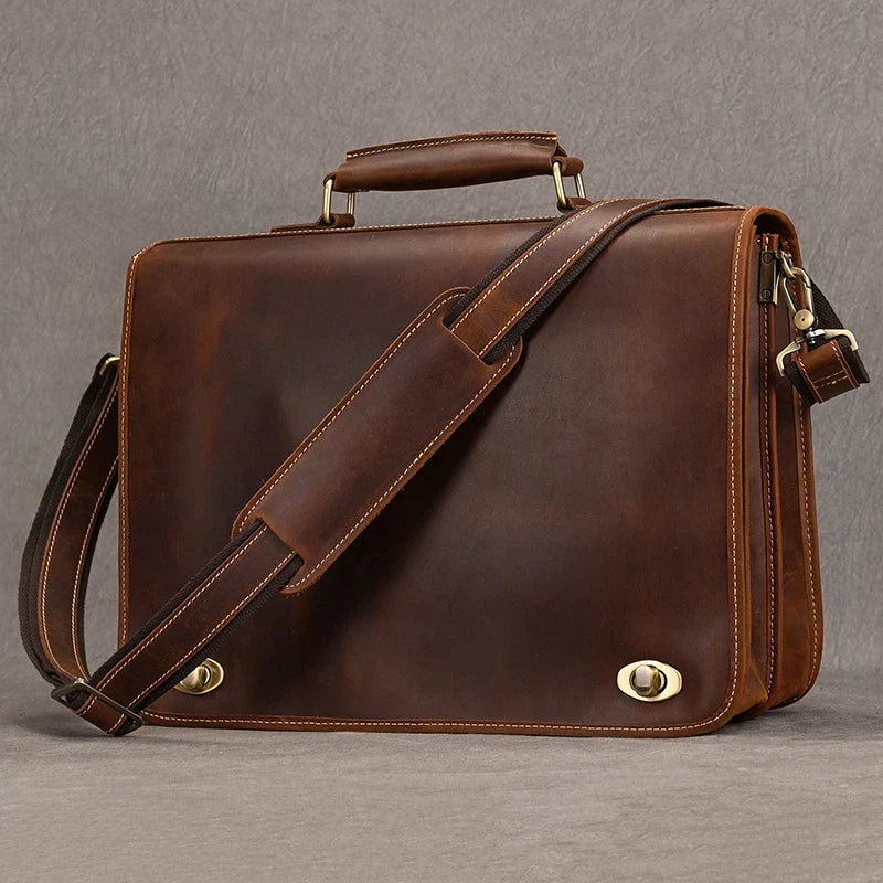 Leather 15" Business Travel Briefcase