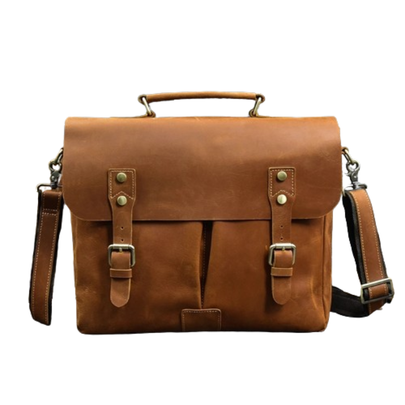 Leather 14" Briefcase Shoulder Bag